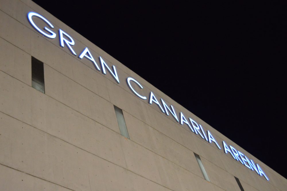 Rótulo corpóreo luminoso, Gran Canaria Arena.