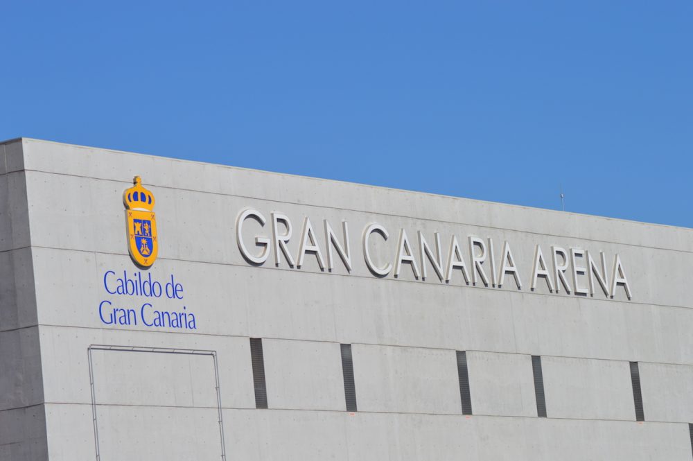 Rótulo corpóreo luminoso, Gran Canaria Arena.