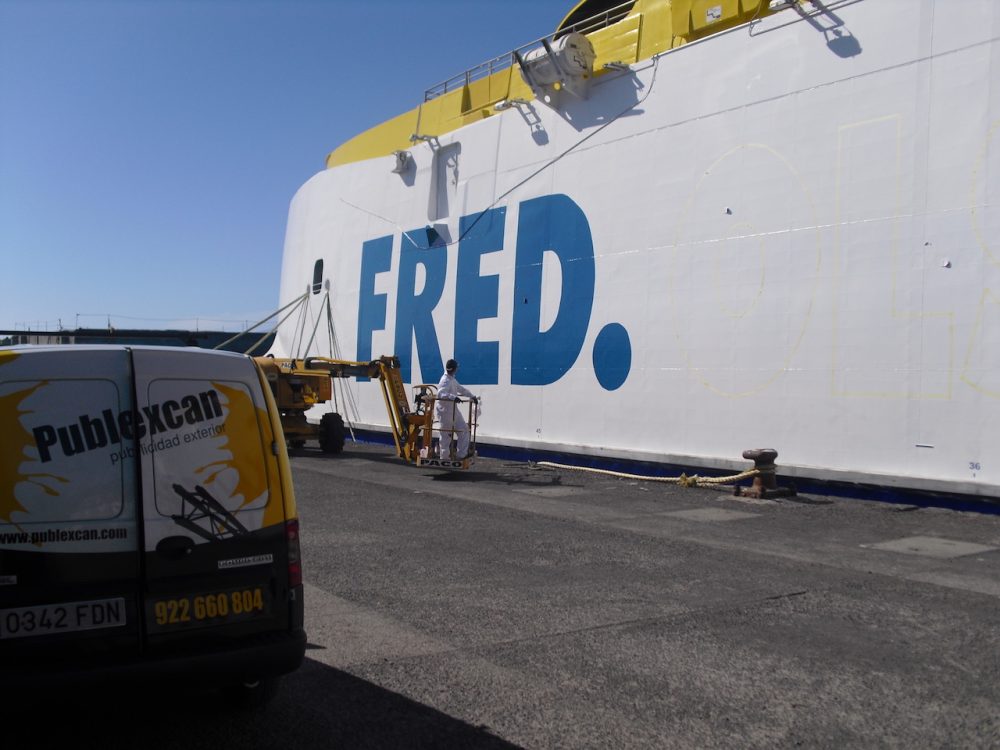 Rotulado de casco de ferry de pasaje, Fred Olsen Gran Canaria